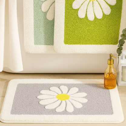 Charming Daisy Bloom | Soft Microfiber Bath Mat with Non-Slip Backing | Floral Design for Everyday Comfort 2