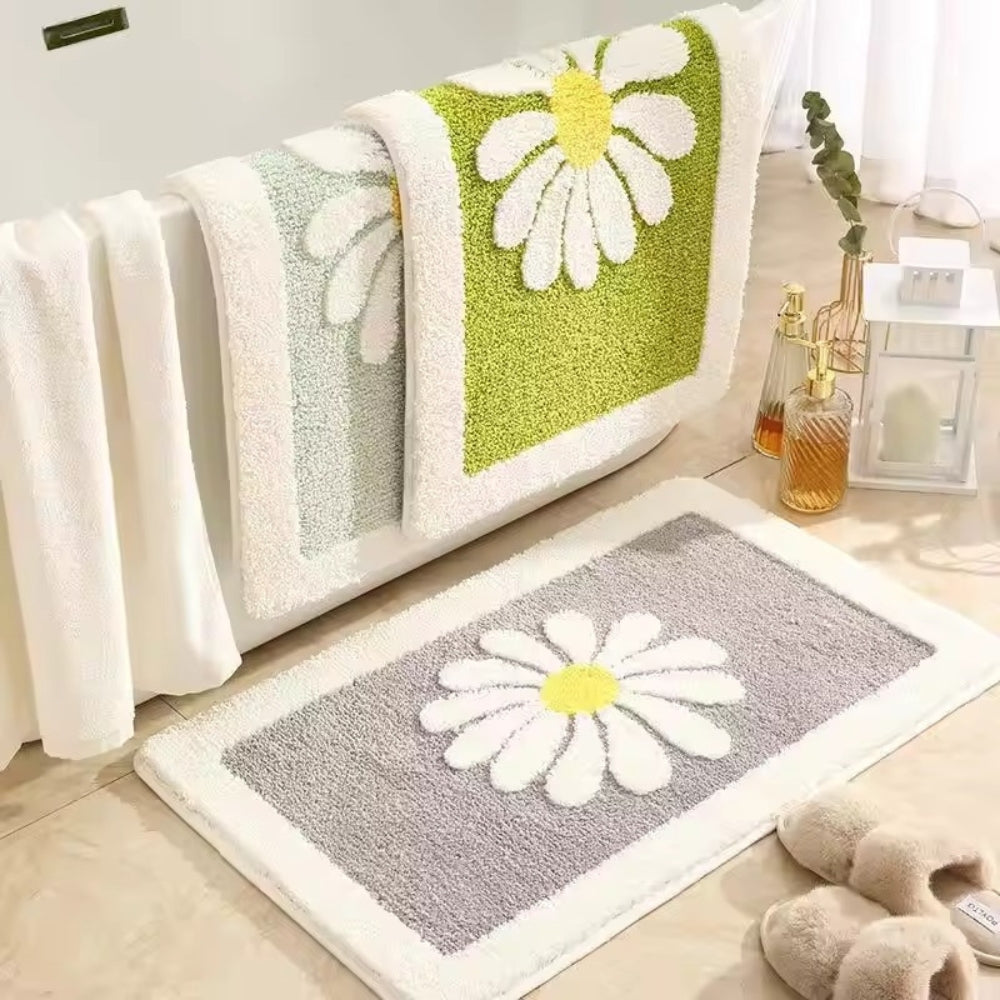 Charming Daisy Bloom | Soft Microfiber Bath Mat with Non-Slip Backing | Floral Design for Everyday Comfort 5