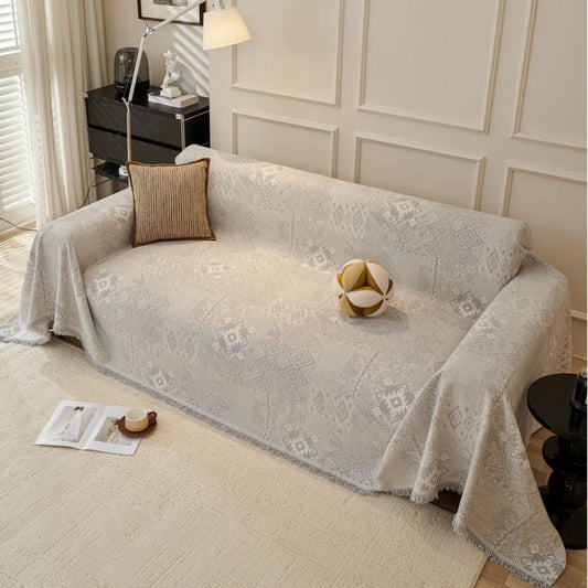 Chenille Sofa Cover Ethno Cultural Design Stylish Protection 0