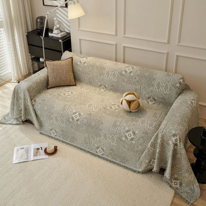 Chenille Sofa Cover Ethno Cultural Design Stylish Protection 12