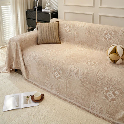 Chenille Sofa Cover Ethno Cultural Design Stylish Protection 3