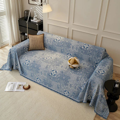 Chenille Sofa Cover Ethno Cultural Design Stylish Protection 9