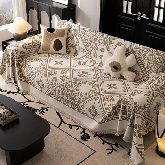 Chenille Sofa Cover Florentine Pattern Elegant Home Decor 0