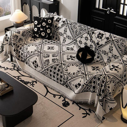 Chenille Sofa Cover Florentine Pattern Elegant Home Decor 4
