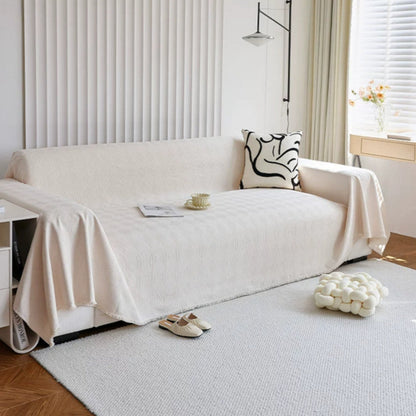 Chenille Sofa Cover Geometric Design Easy Care Furniture Protector 4