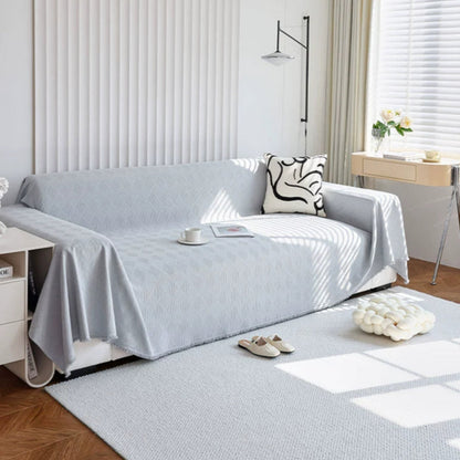 Chenille Sofa Cover Geometric Design Easy Care Furniture Protector 8