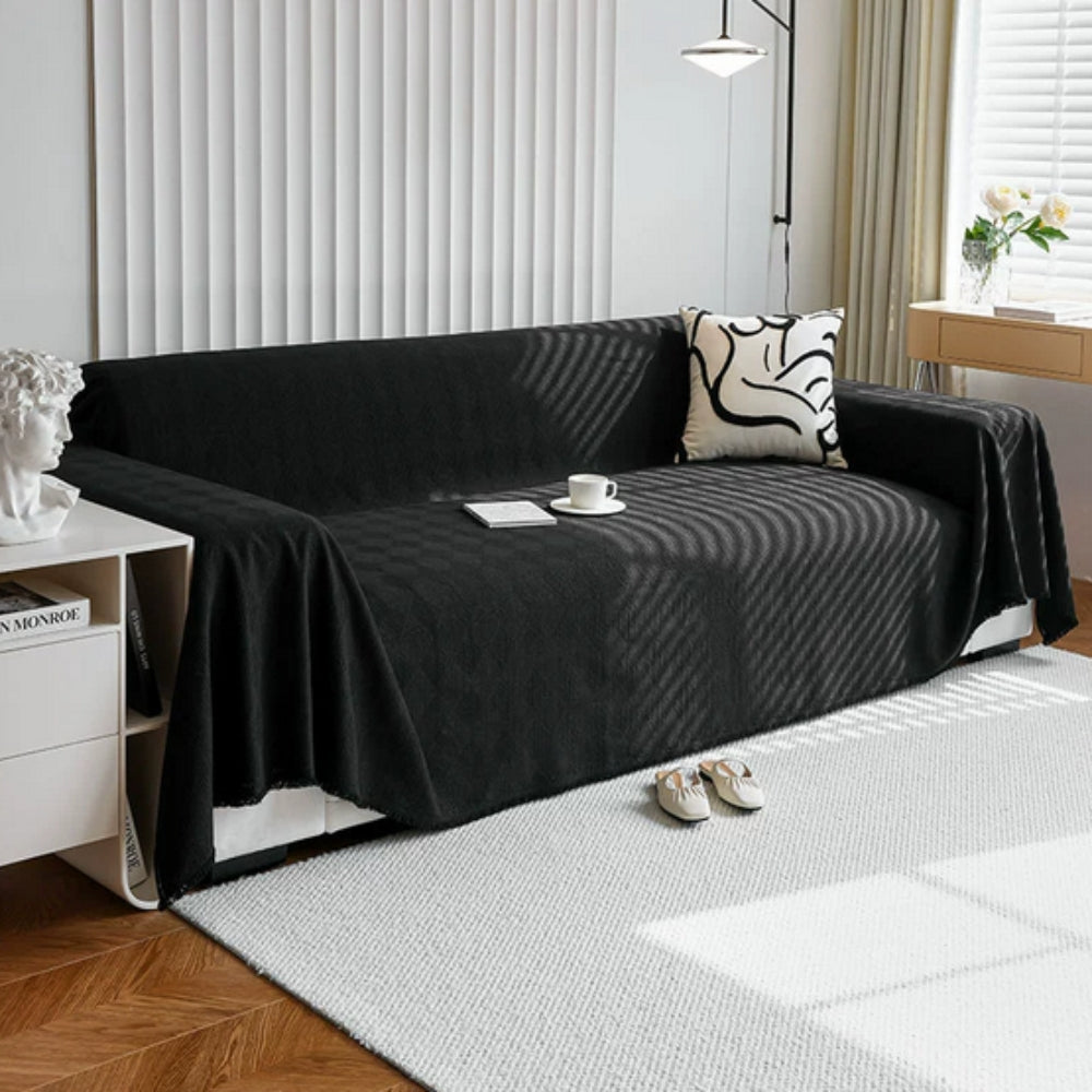 Chenille Sofa Cover Geometric Design Easy Care Furniture Protector 9