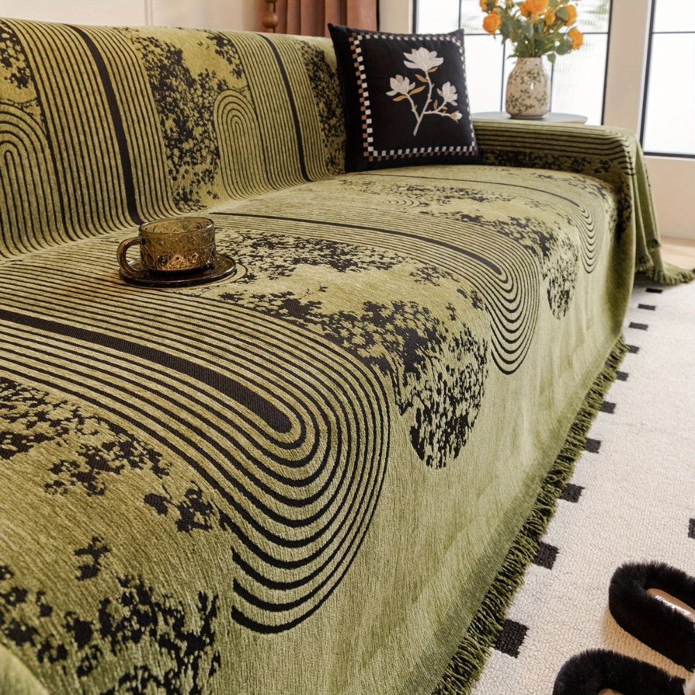 Chenille Sofa Cover Mosaic Pattern Soft Texture Home Decor 1