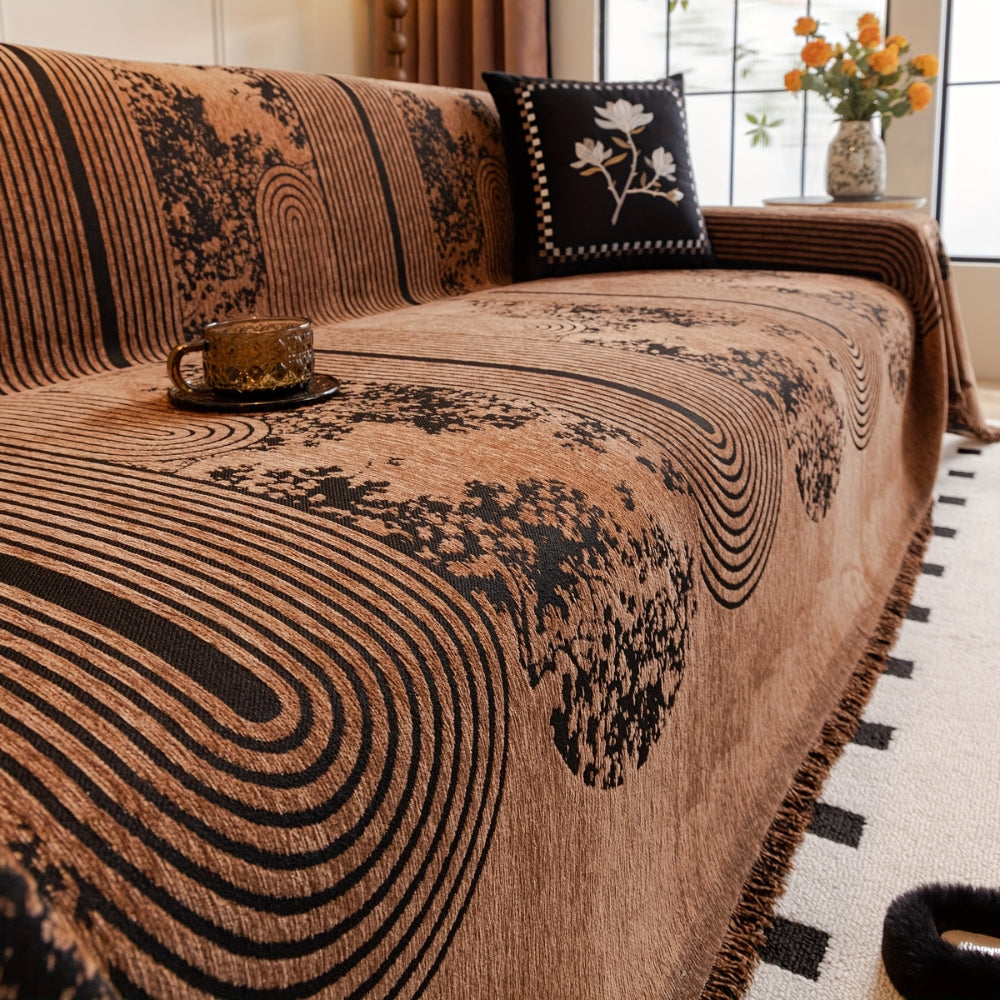 Chenille Sofa Cover Mosaic Pattern Soft Texture Home Decor 2