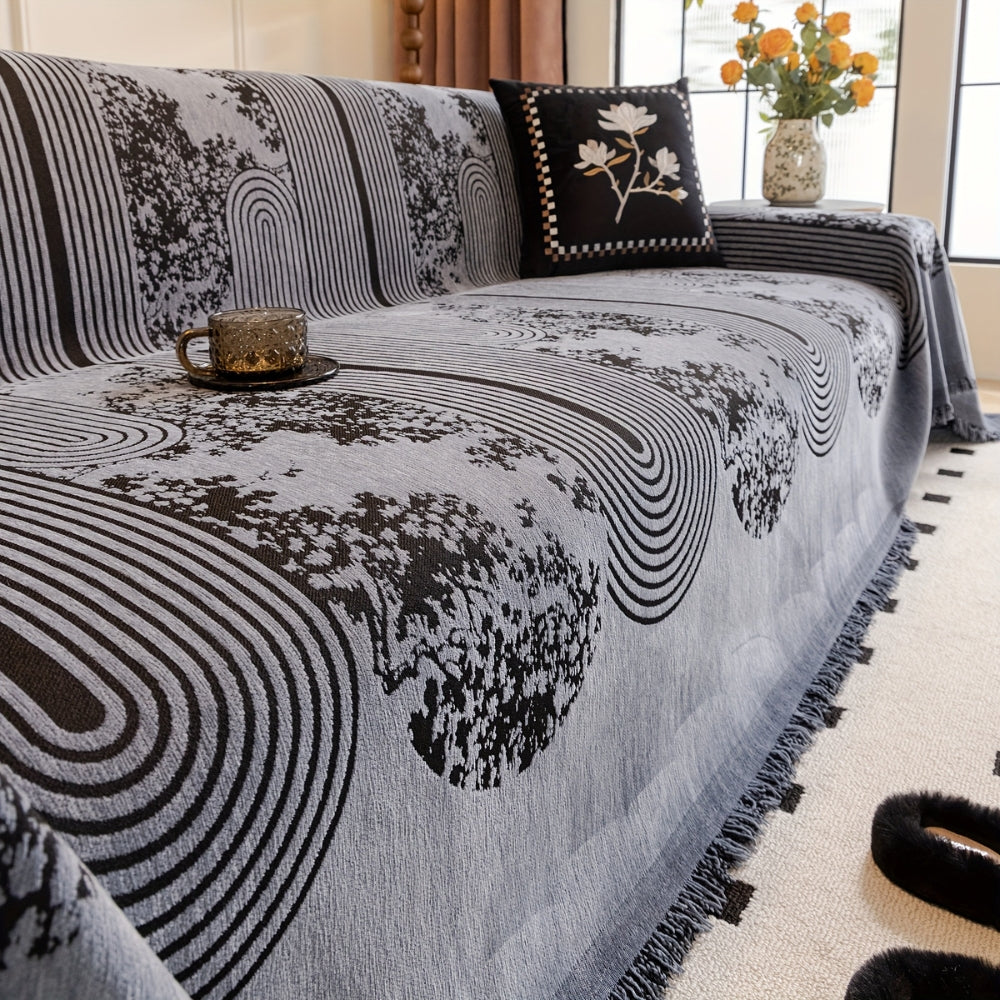 Chenille Sofa Cover Mosaic Pattern Soft Texture Home Decor 3