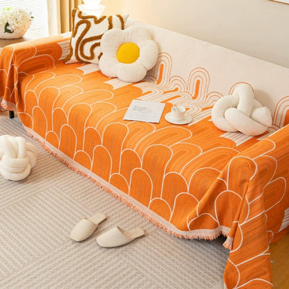 Chenille Sofa Cover Rainbow Arches Pattern Soft Durable Fabric 2