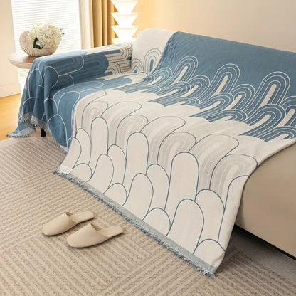 Chenille Sofa Cover Rainbow Arches Pattern Soft Durable Fabric 5