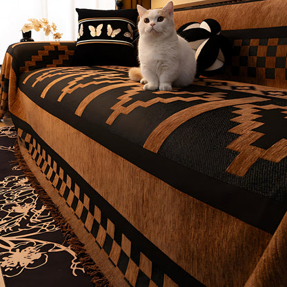 Chenille Sofa Cover Tribal Design Soft Comfortable Protection 2