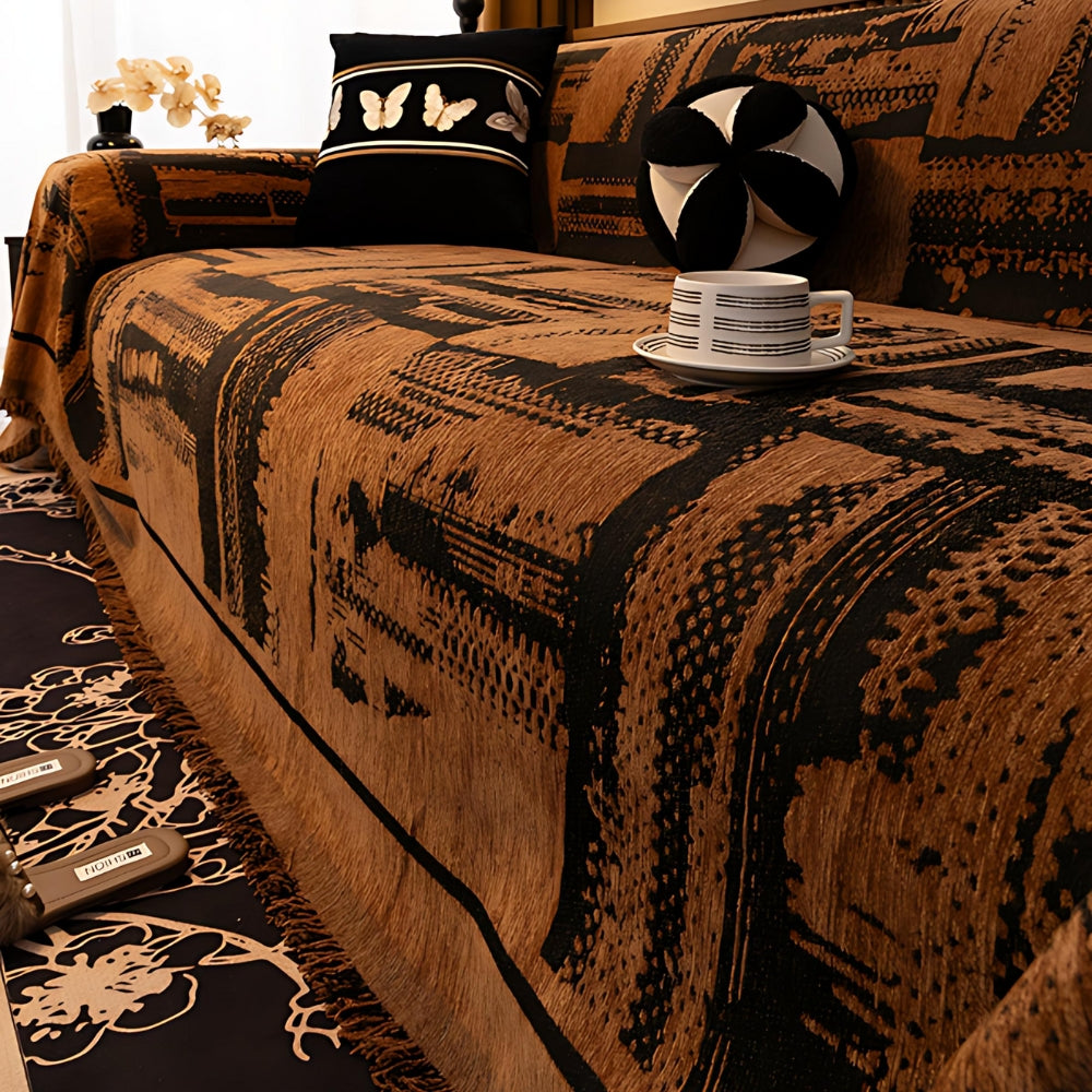 Chenille Sofa Cover Tribal Design Soft Comfortable Protection 5