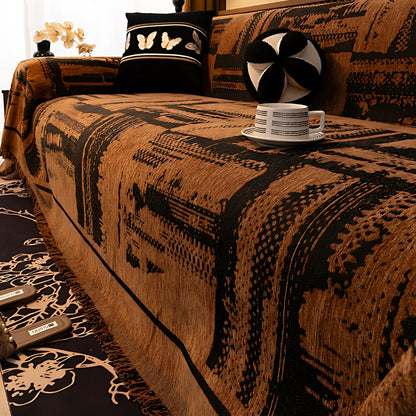 Chenille Sofa Cover Tribal Design Soft Comfortable Protection 5