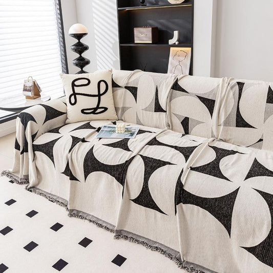 Chenille Sofa Cover Windmill Pattern Cozy Comfort Layer 0