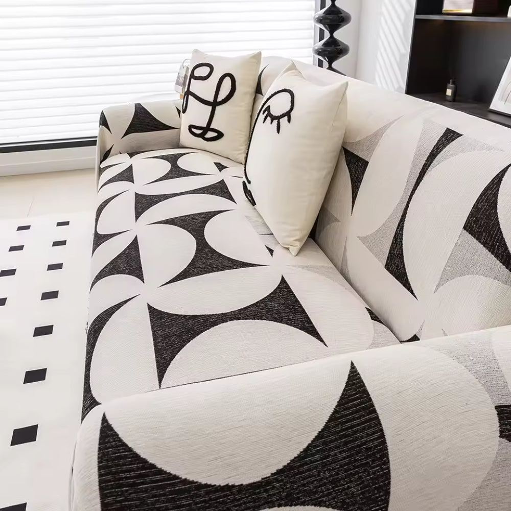 Chenille Sofa Cover Windmill Pattern Cozy Comfort Layer 4