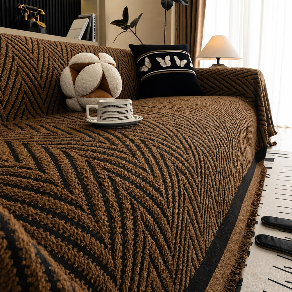 Chevron Sofa Cover Soft Microfiber Cozy Decorative Blanket 0