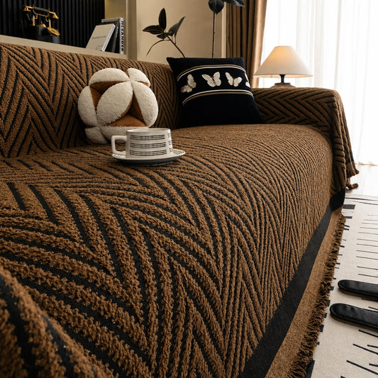 Chevron Sofa Cover Soft Microfiber Cozy Decorative Blanket 0