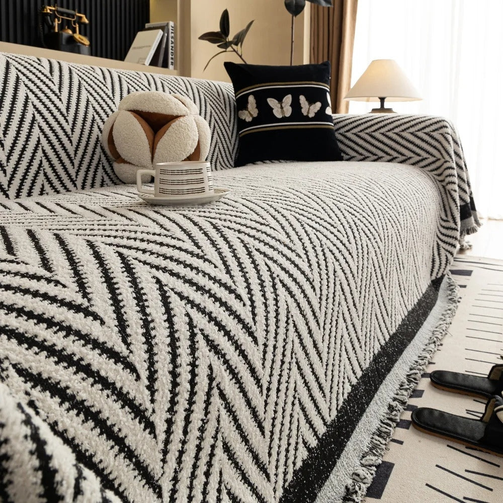 Chevron Sofa Cover Soft Microfiber Cozy Decorative Blanket 2