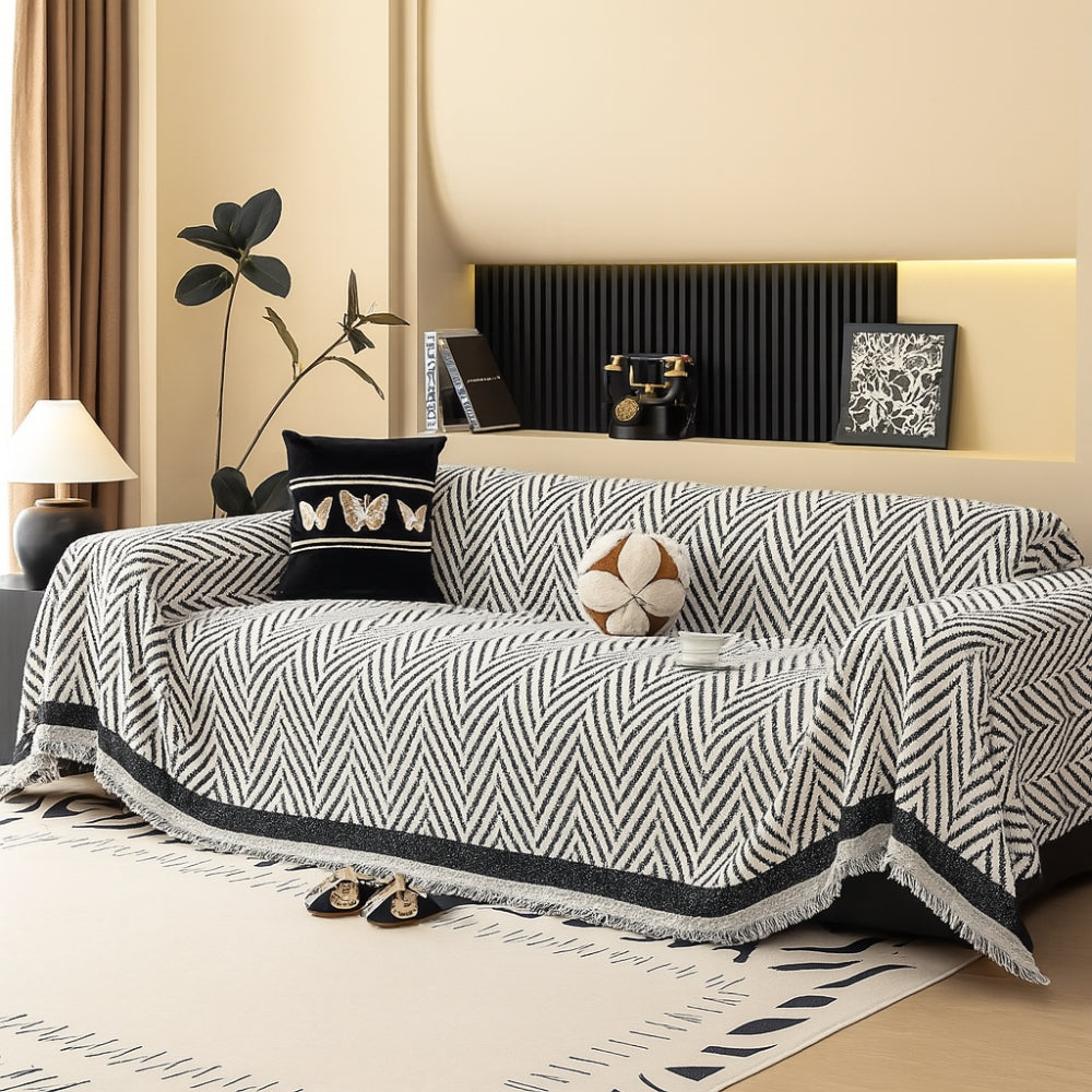 Chevron Sofa Cover Soft Microfiber Cozy Decorative Blanket 4