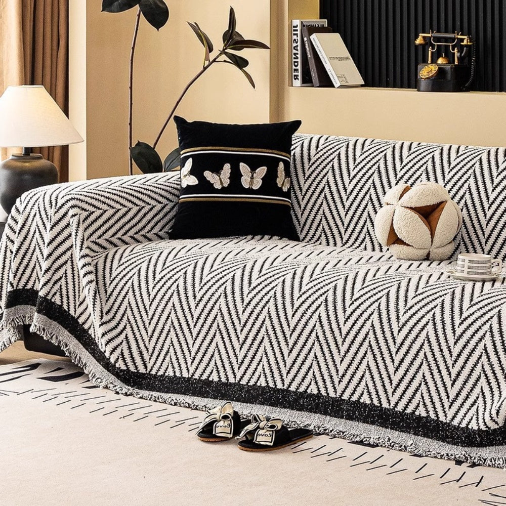 Chevron Sofa Cover Soft Microfiber Cozy Decorative Blanket 5