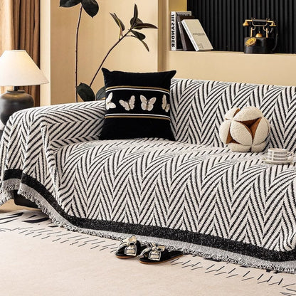 Chevron Sofa Cover Soft Microfiber Cozy Decorative Blanket 5