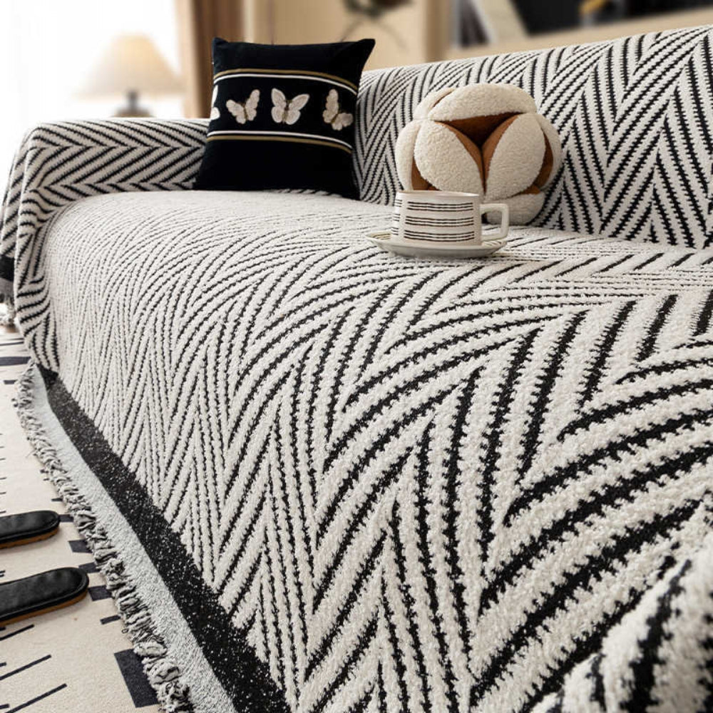 Chevron Sofa Cover Soft Microfiber Cozy Decorative Blanket 6