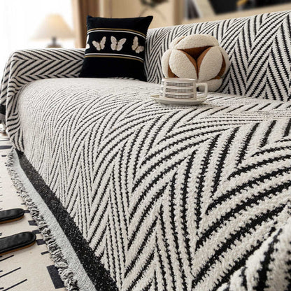 Chevron Sofa Cover Soft Microfiber Cozy Decorative Blanket 6