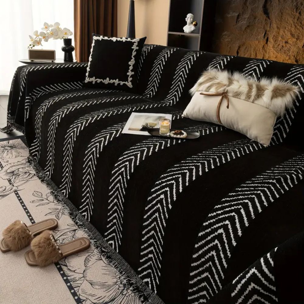 Chevron Sofa Cover Soft Microfiber Stylish Protection for Furniture 1