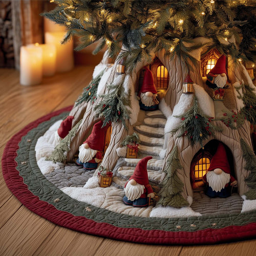 Christmas Tree Skirt Quilted Cotton-Poly Blend Classic Design 0