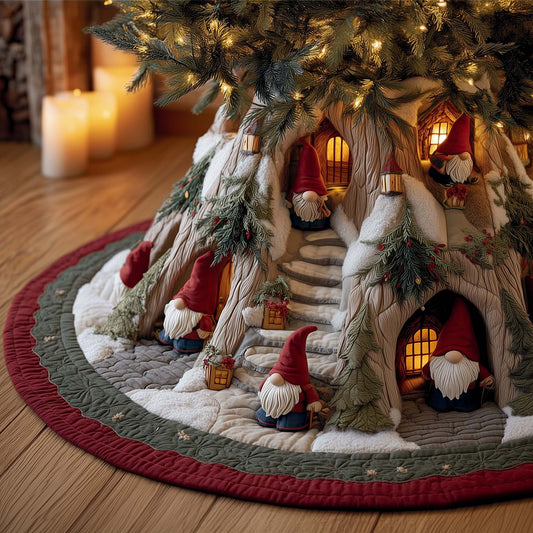 Christmas Tree Skirt Quilted Cotton-Poly Blend Classic Design 0