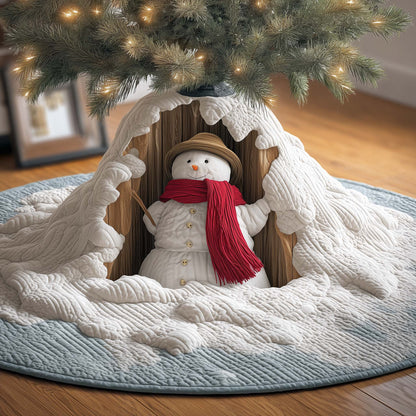 Christmas Tree Skirt Quilted Cotton Classic Design for Holiday Decor 0