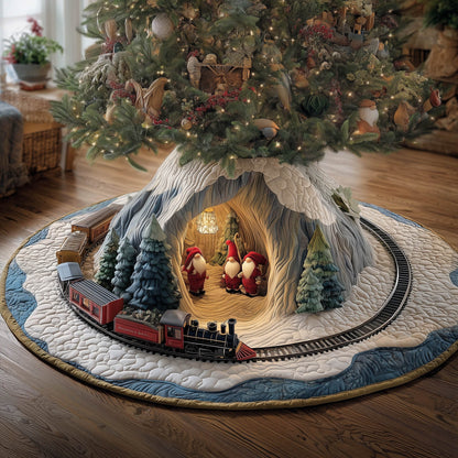 Christmas Tree Skirt Quilted Cotton Durable Design for Holiday Decor 0