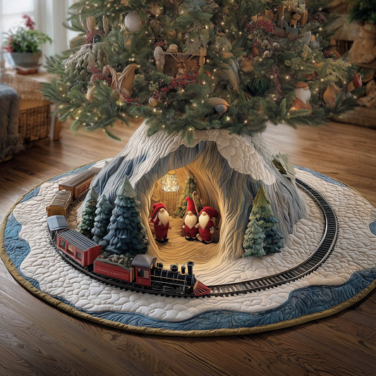 Christmas Tree Skirt Quilted Cotton Durable Design for Holiday Decor 0