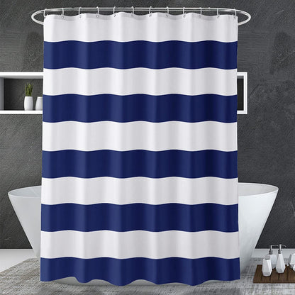 Classic Stripes | Shower Curtain with Weighted Corners & Reinforced Grommets | Elegant Design for a Relaxing Bathroom 0