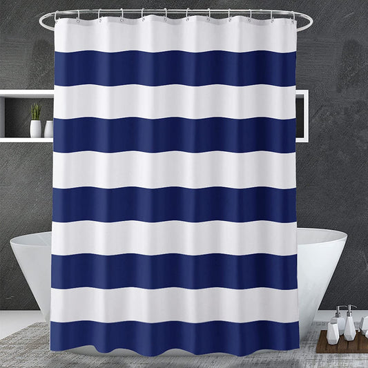 Classic Stripes | Shower Curtain with Weighted Corners & Reinforced Grommets | Elegant Design for a Relaxing Bathroom 0