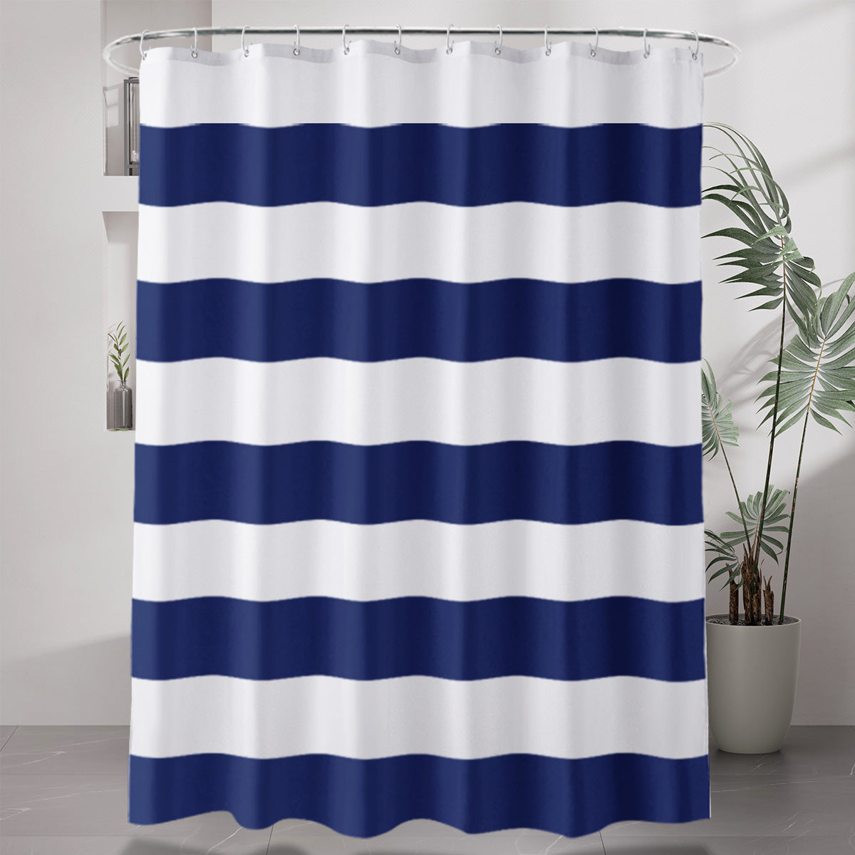 Classic Stripes | Shower Curtain with Weighted Corners & Reinforced Grommets | Elegant Design for a Relaxing Bathroom 2
