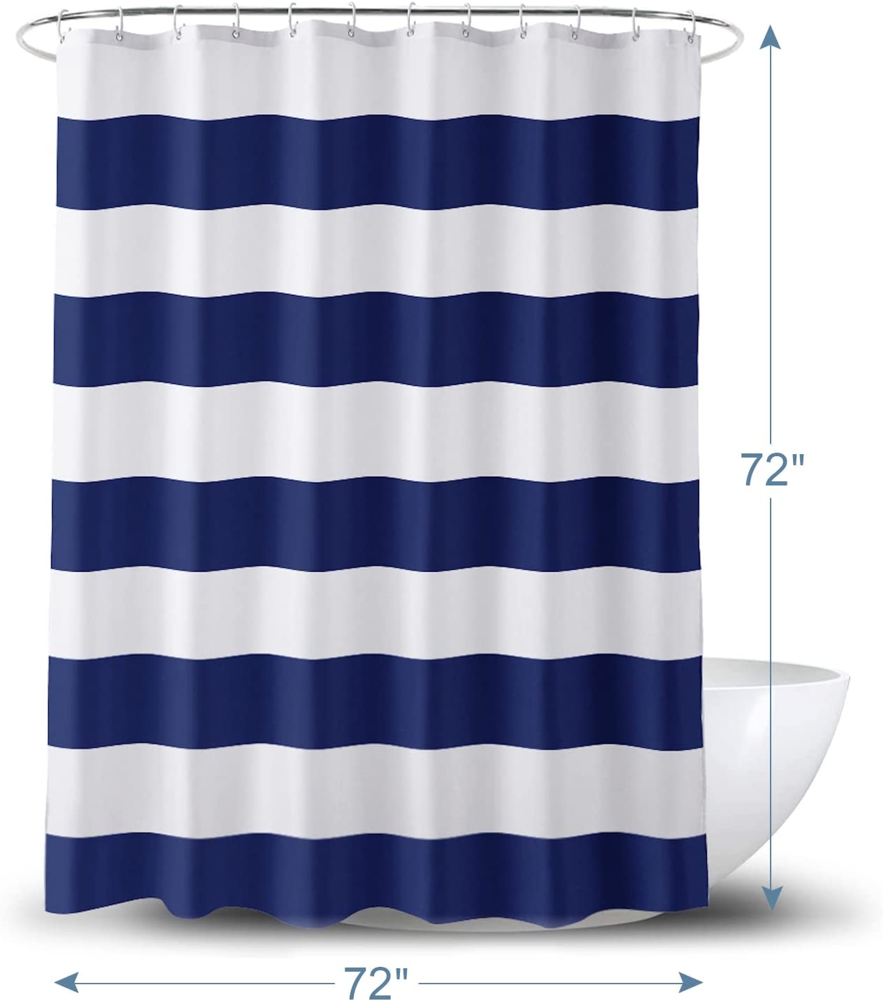Classic Stripes | Shower Curtain with Weighted Corners & Reinforced Grommets | Elegant Design for a Relaxing Bathroom 3
