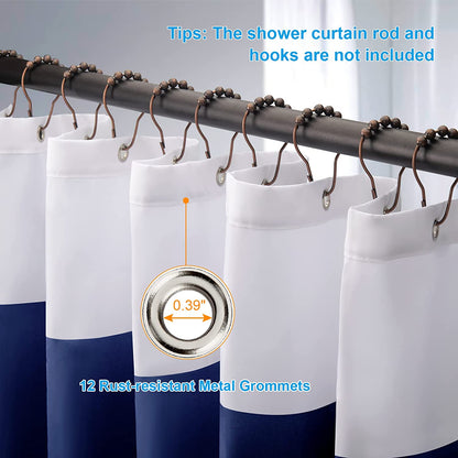 Classic Stripes | Shower Curtain with Weighted Corners & Reinforced Grommets | Elegant Design for a Relaxing Bathroom 5