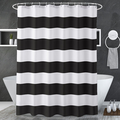Classic Stripes | Shower Curtain with Weighted Corners & Reinforced Grommets | Elegant Design for a Relaxing Bathroom 9