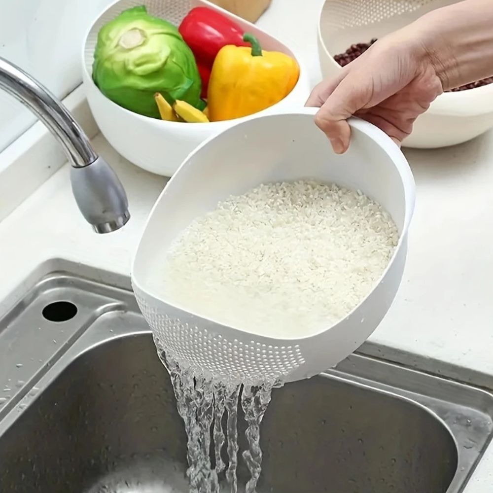 Colander Strainer BPA-Free Plastic For Rinsing Rice and Pasta 3