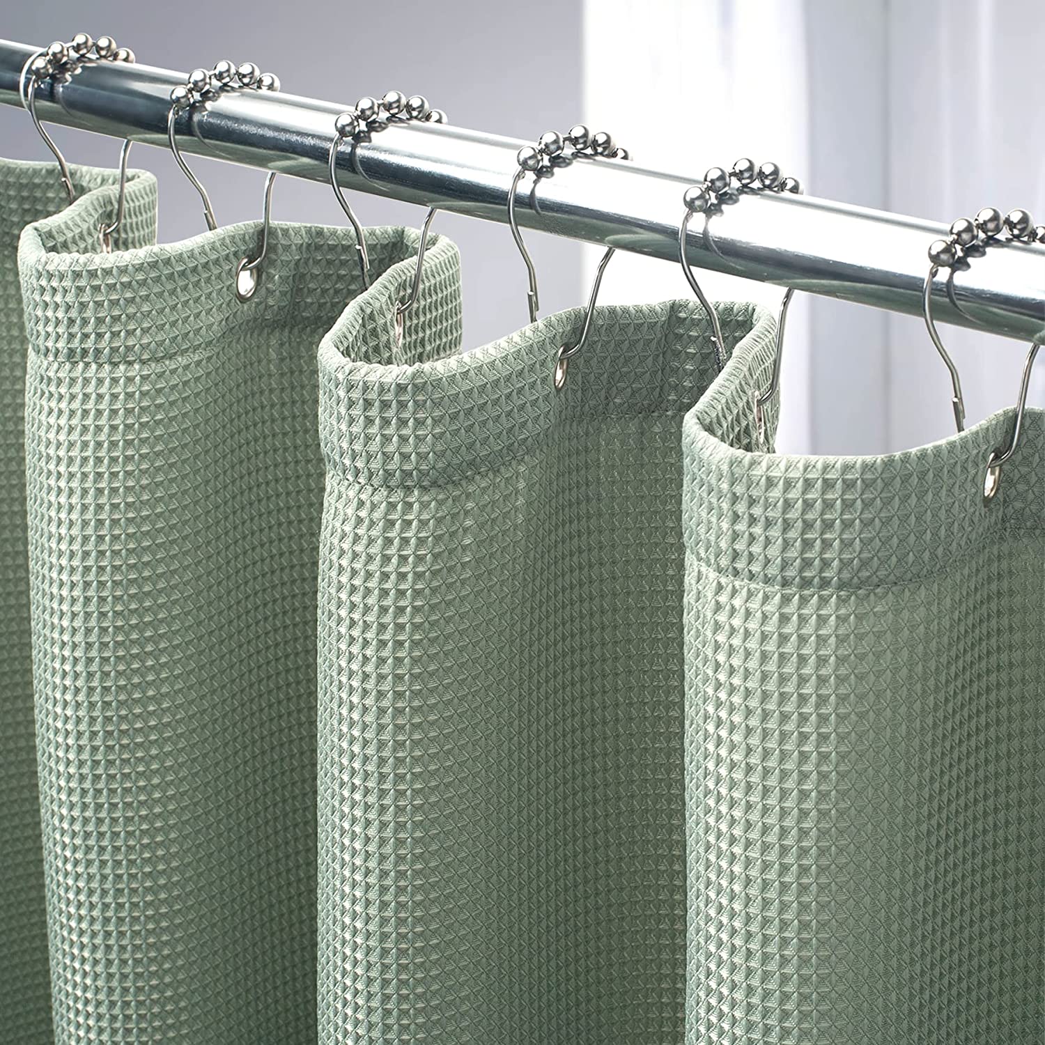Colorful Waffle Shower Curtain with Heavy-Duty Fabric | Moisture Resistant Design for Luxurious Bathrooms 0