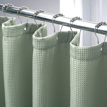 Colorful Waffle Shower Curtain with Heavy-Duty Fabric | Moisture Resistant Design for Luxurious Bathrooms 0