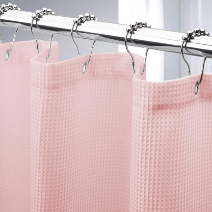 Colorful Waffle Shower Curtain with Heavy-Duty Fabric | Moisture Resistant Design for Luxurious Bathrooms 11