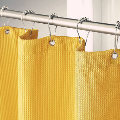 Colorful Waffle Shower Curtain with Heavy-Duty Fabric | Moisture Resistant Design for Luxurious Bathrooms 17