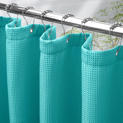 Colorful Waffle Shower Curtain with Heavy-Duty Fabric | Moisture Resistant Design for Luxurious Bathrooms 20