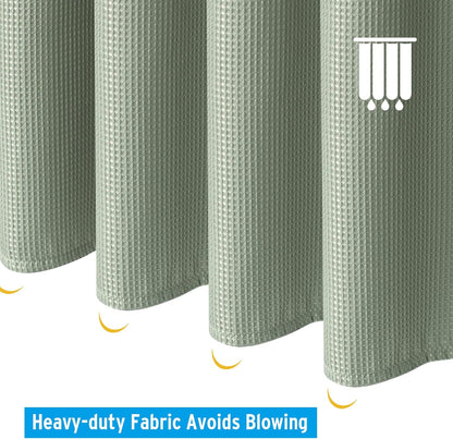 Colorful Waffle Shower Curtain with Heavy-Duty Fabric | Moisture Resistant Design for Luxurious Bathrooms 8