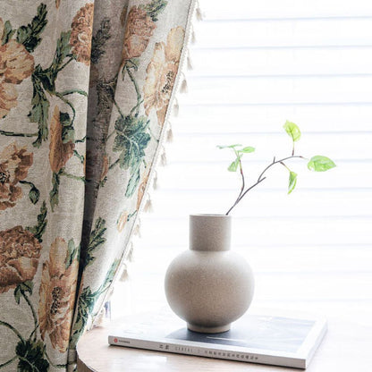 Curtain Light Filtering Microfiber Blend Floral Design for Privacy 1
