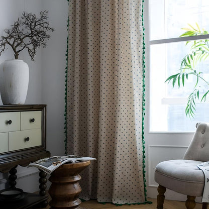 Curtain Semi-Sheer Cotton-Linen with Tassels for Cozy Decor 3